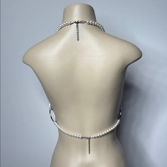 Sugar Thrillz Pearl Embellished White Chemise - Picture 4 of 5